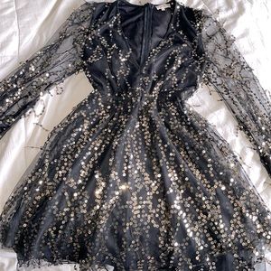 Black and Gold Sequin Dress Large